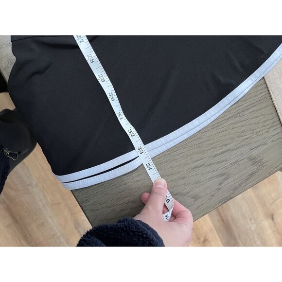 EUC Michael Kors Black Knee Length Dress with Bell Sleeves White piping accent - Picture 8 of 8